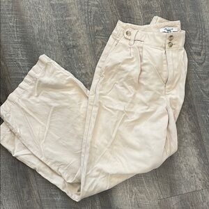 Madewell Cream Wide-Leg Pants